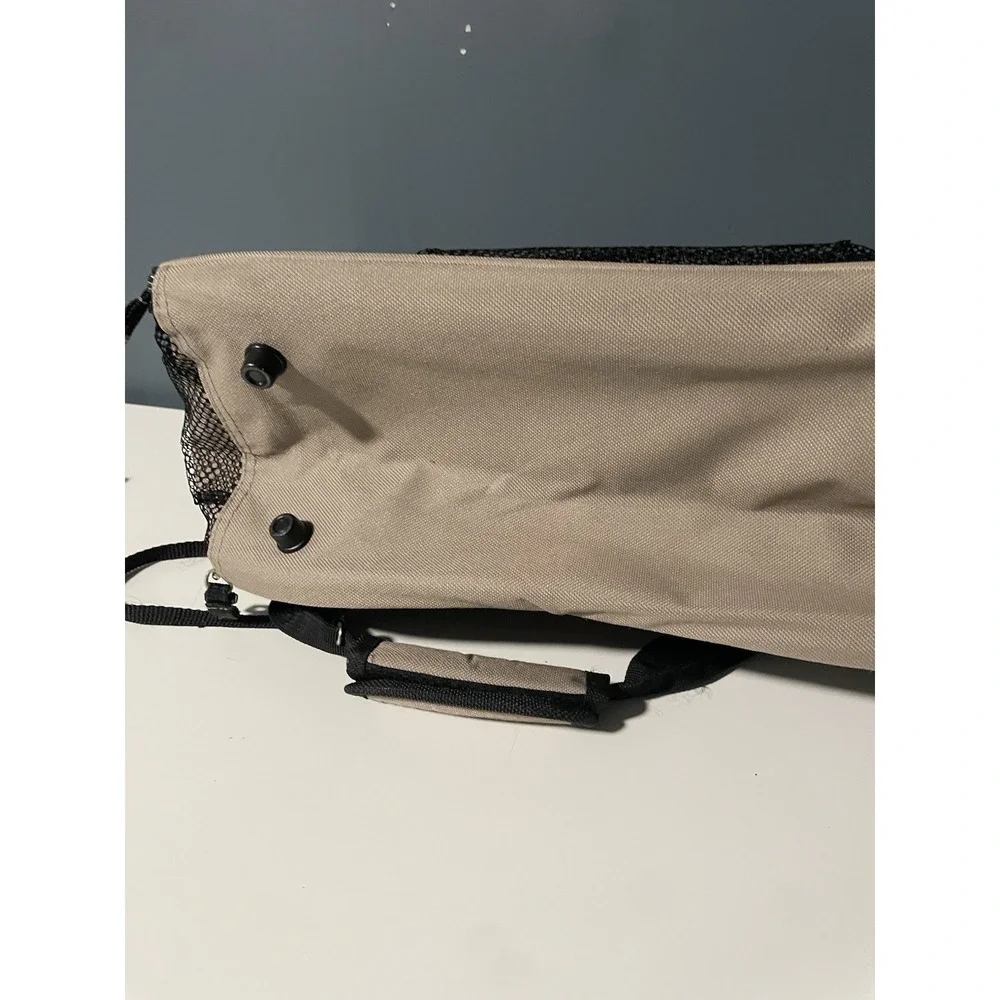 Pet Carrier Bag‎ Airline Approved Soft Sided Travel Tote Beige Black Mesh